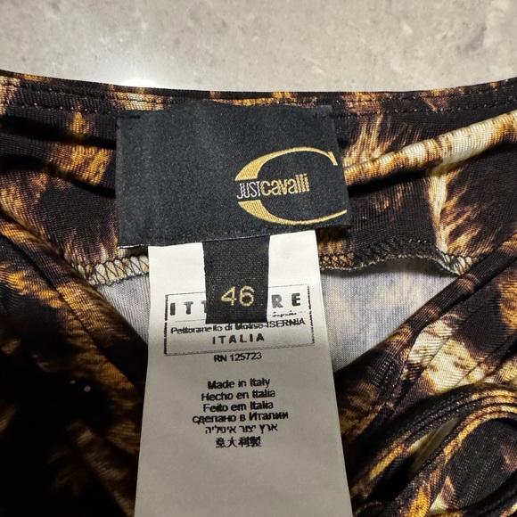 Just Cavalli Animal Print Dress in Black and Gold - Picture 9 of 11